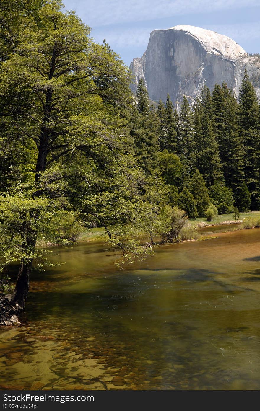 View of Half Dome in Yosemite National Park. View of Half Dome in Yosemite National Park