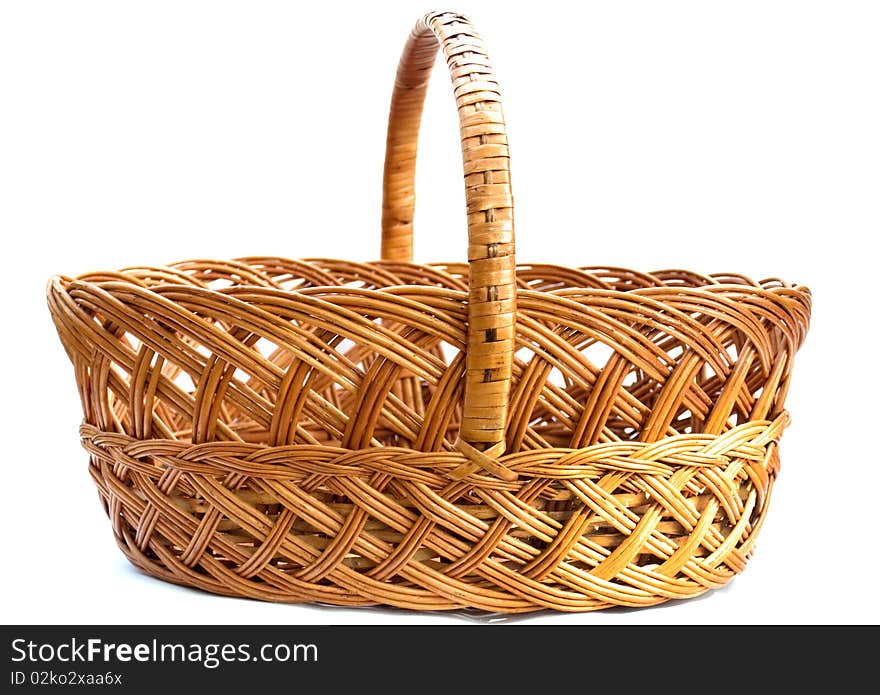 Wattled basket on a white background