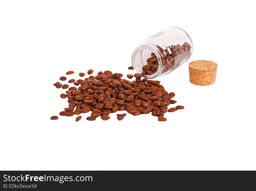 Glass can with coffee beans