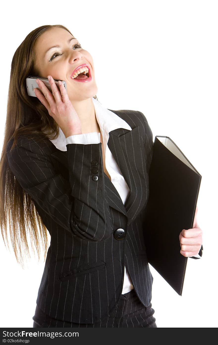 Young businesswoman calling by phone