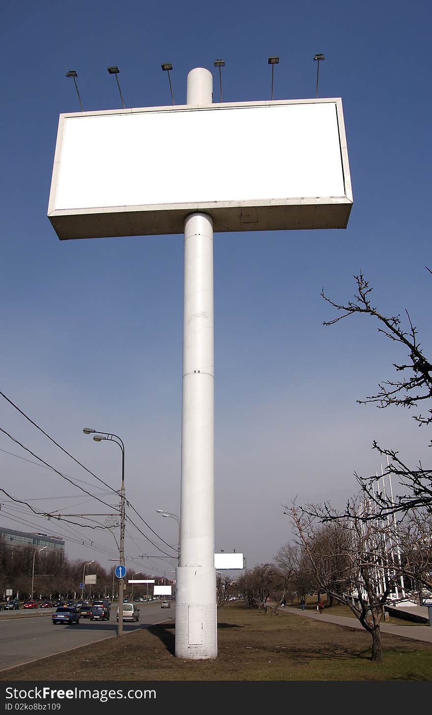 Blank billboard isolated on white background