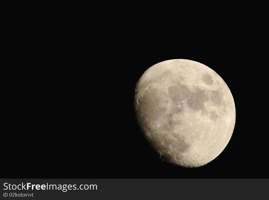 Moon on the night sky