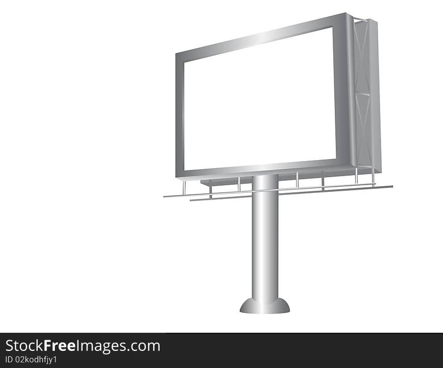 Realistic illustration of billboard isolated over white