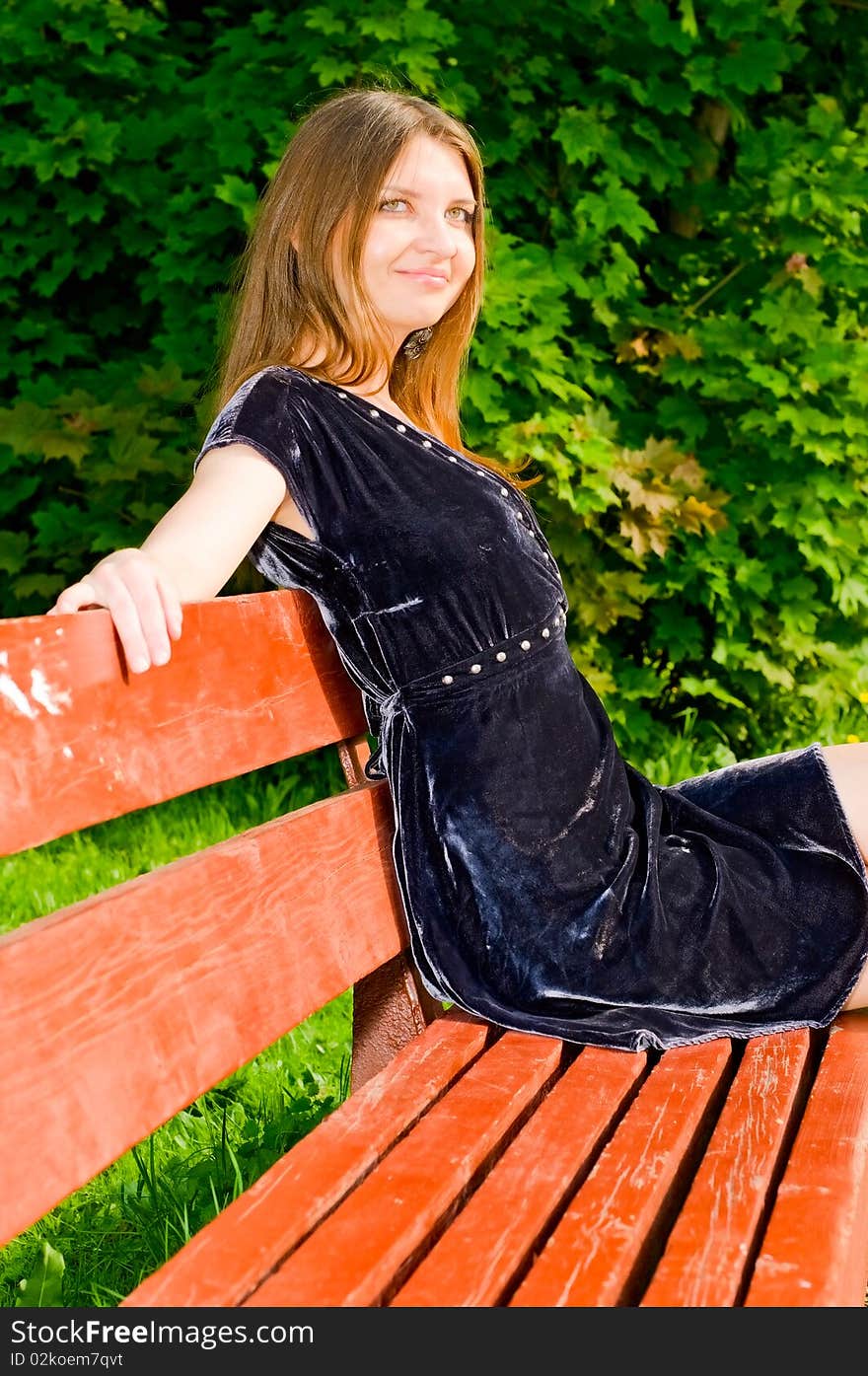 Girl on bench