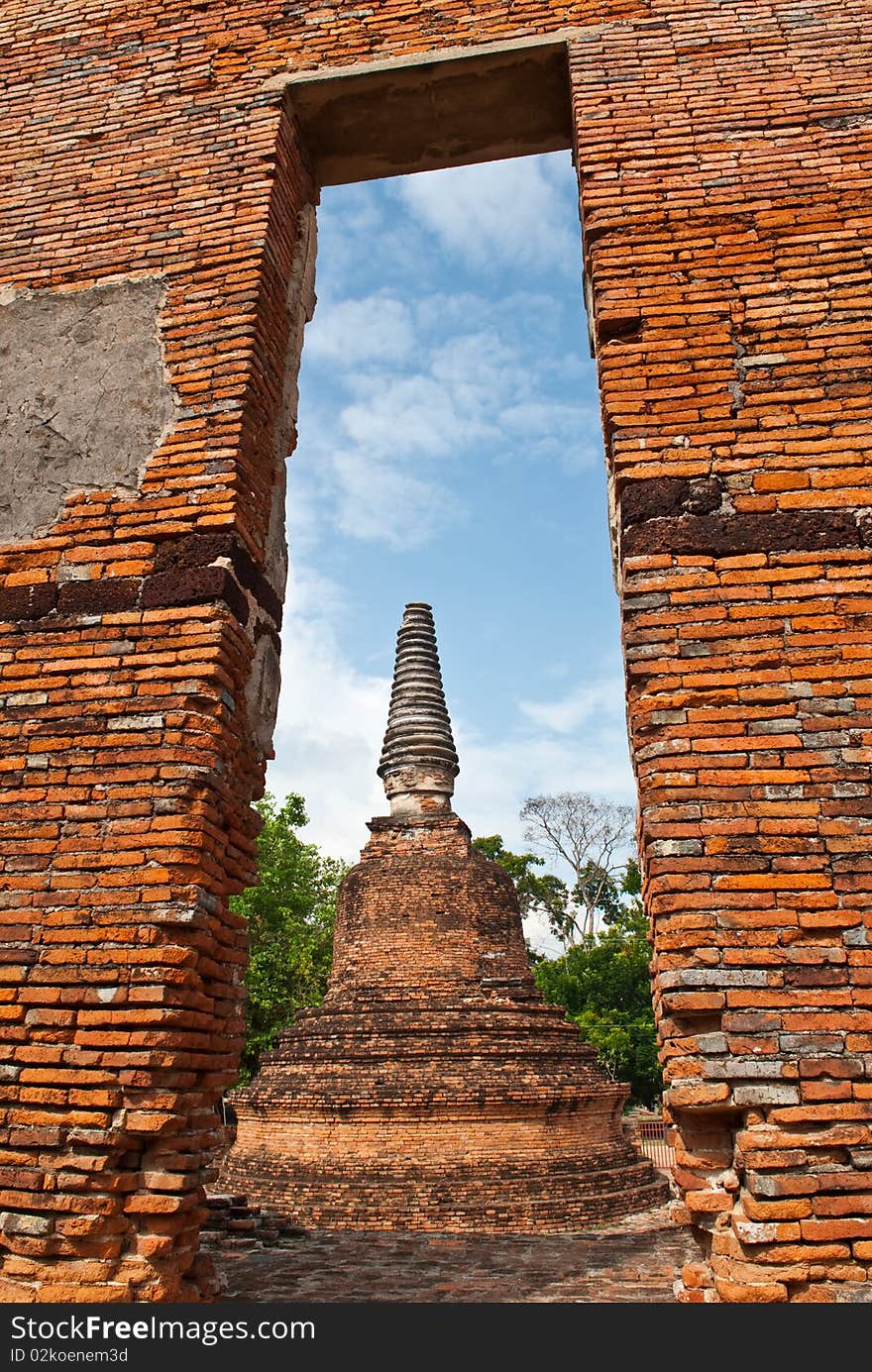 Pagoda on the back of the old traditional doors. Pagoda on the back of the old traditional doors