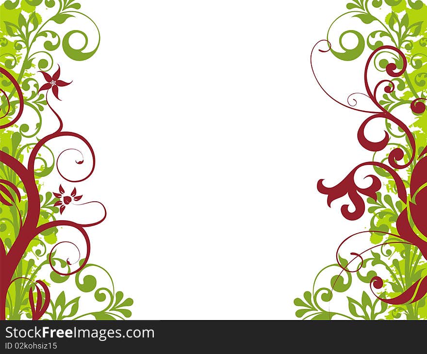 Illustration drawing of floral background, vector