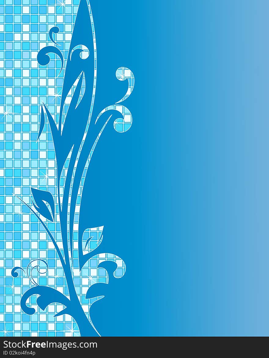 Abstract floral background with mosaic