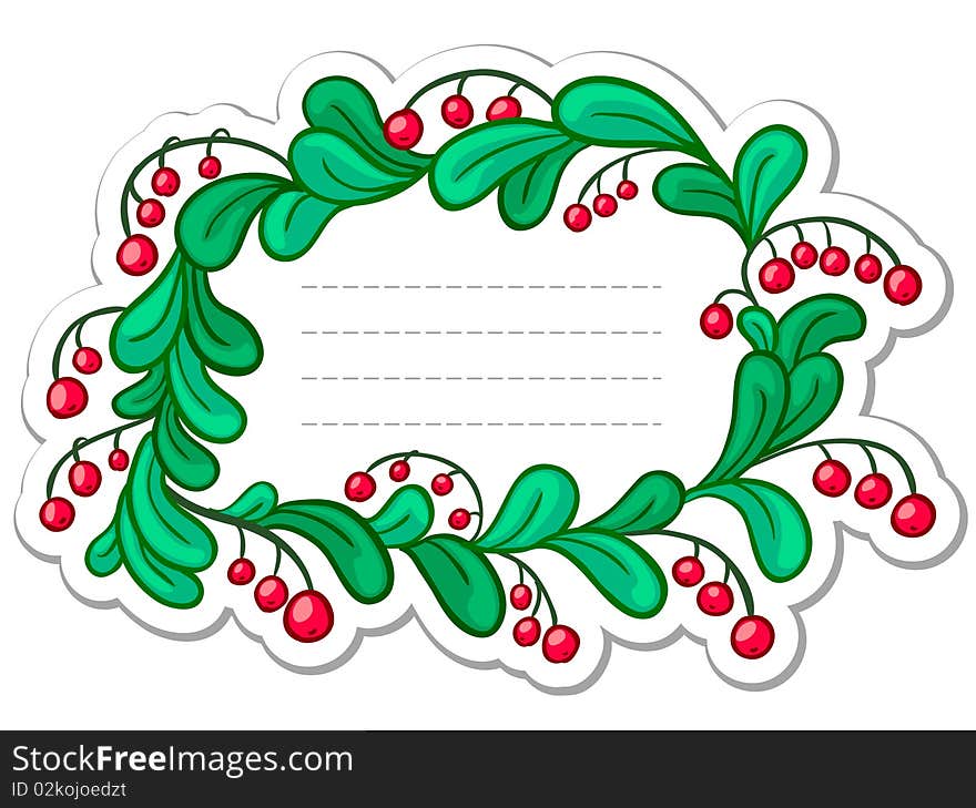 Blank frame (label) with berries. Blank frame (label) with berries