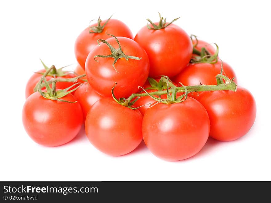 Fresh Tomatoes Over White