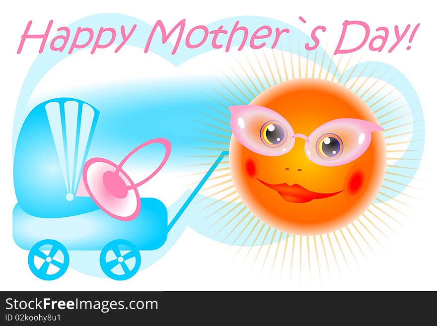 Postcard happy mother`s day vector