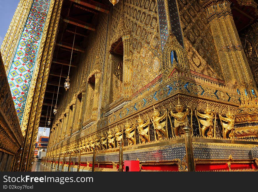 Wat Phra Kaew Patterns caused by glass mosaic. Is a kind of art. Wat Phra Kaew Patterns caused by glass mosaic. Is a kind of art.