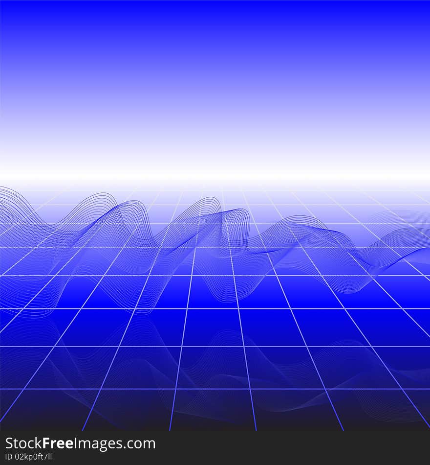 The blue illustration contains the abstract background