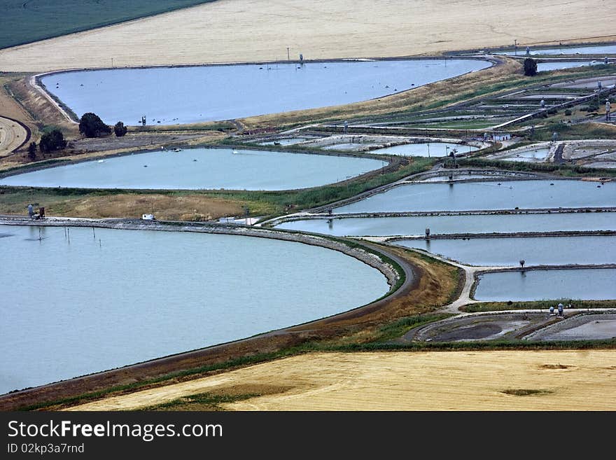 Aerial landscape with rural fields