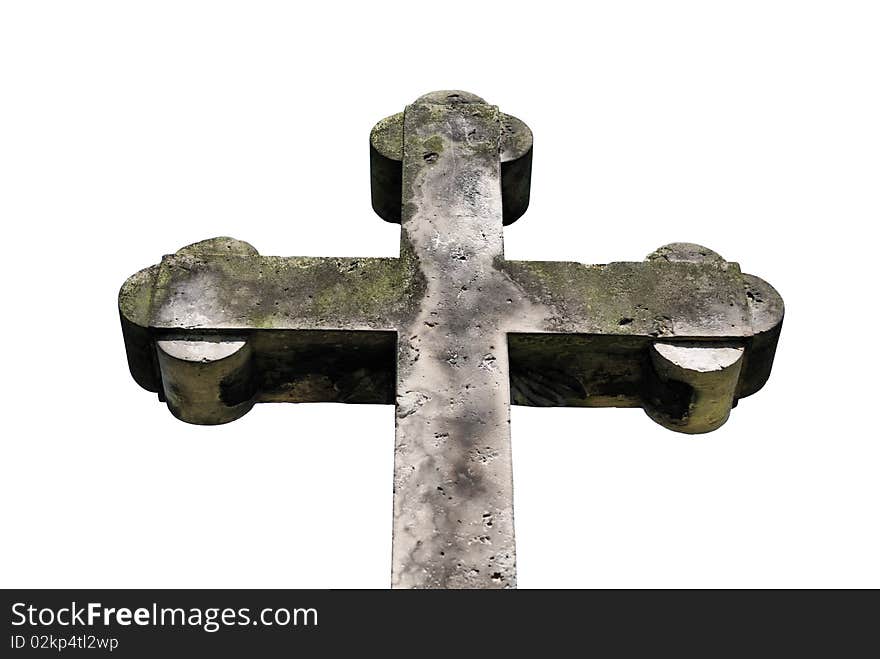 Old cross isolated on white background. Old cross isolated on white background