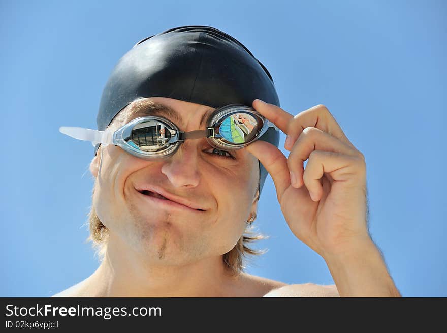 Swimmer at the swimming pool