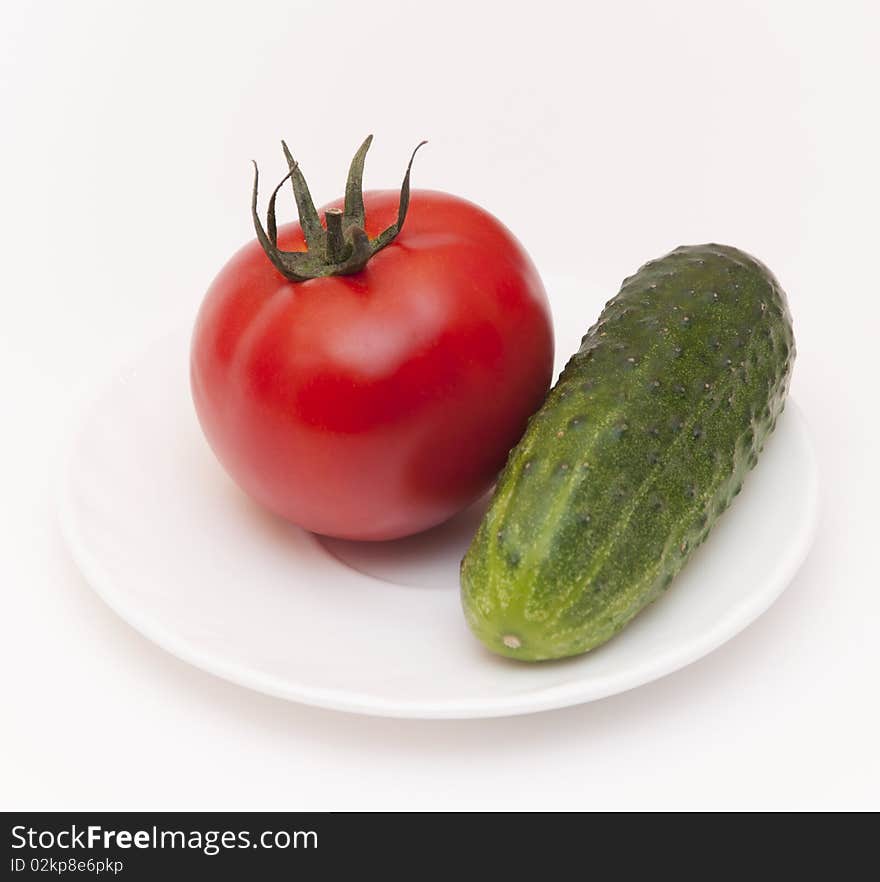 Cucumber and tomato