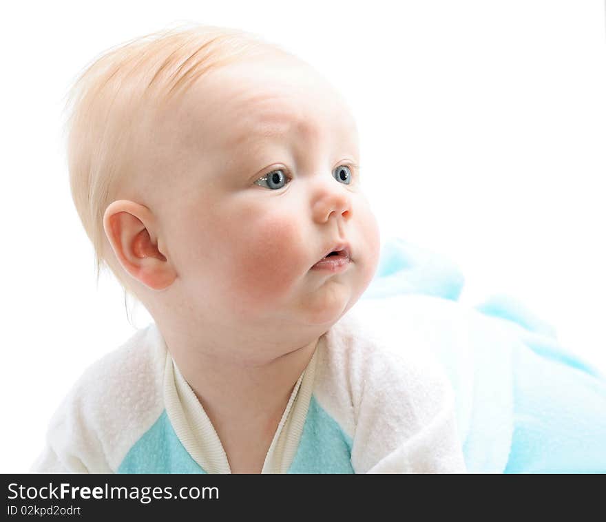 Cute little baby isolated on white