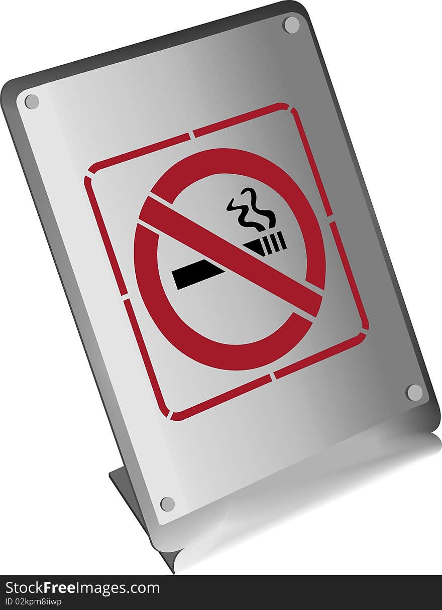 'No smoking' metal sign isolated on white background