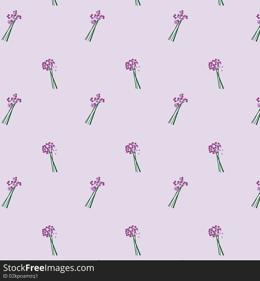 Pattern with a graphic representation of a flower bouquet