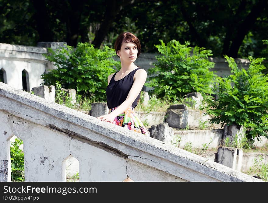 A beautiful young girl in park. A beautiful young girl in park