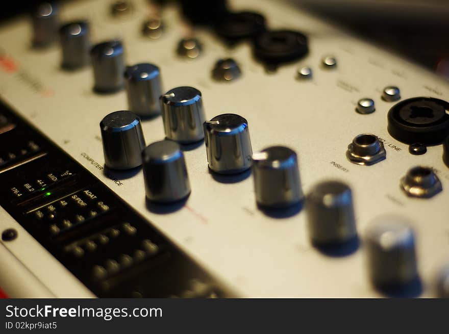 Audio interface (8 channel sound card) close-up