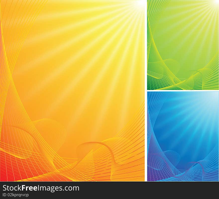 Color abstract background with lines