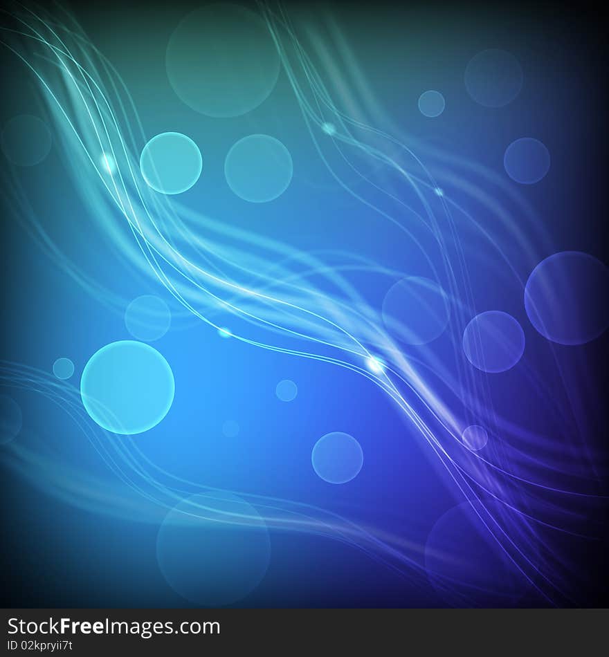 Underwater abstract background - Transparent Lights on Colorful Wave. EPS10