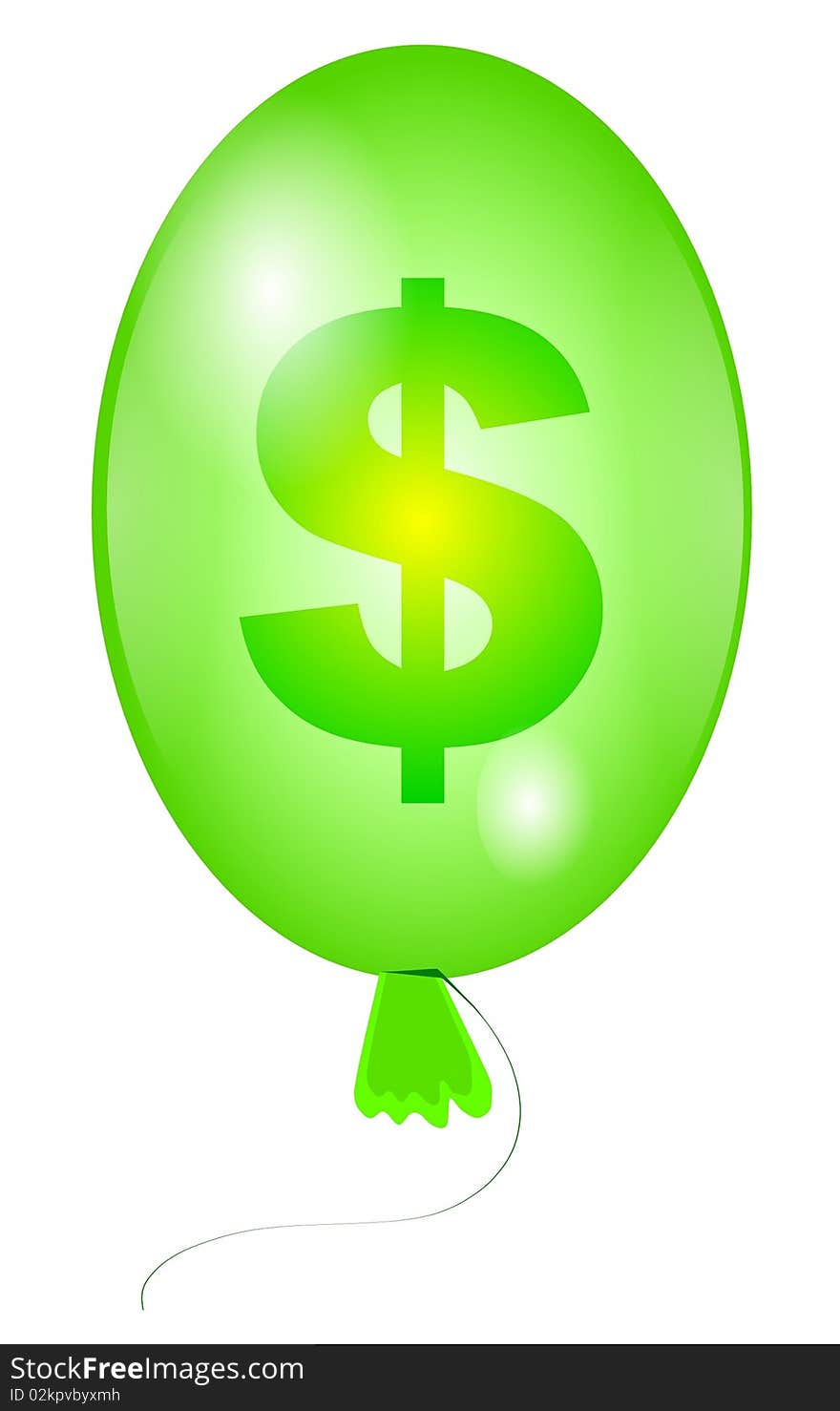 Balloon with sign dollar green