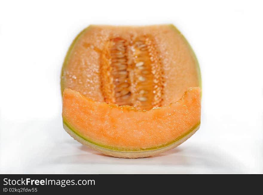 Yellow melon on white background