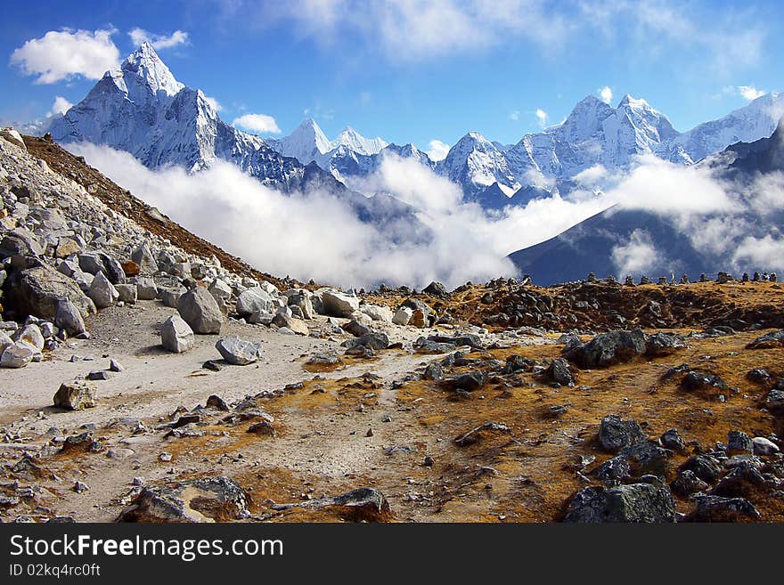 Picturesque nepalese landscape