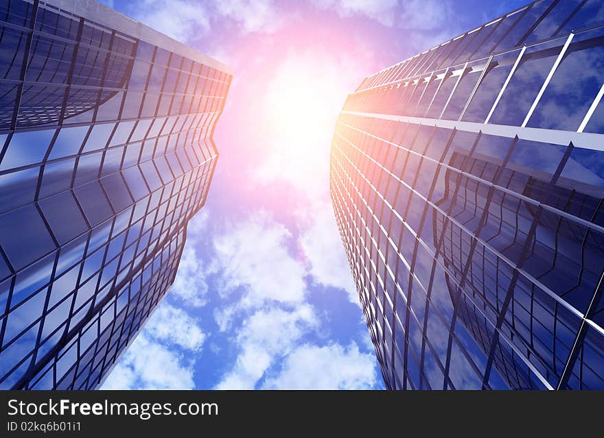 Modern building on a background sky