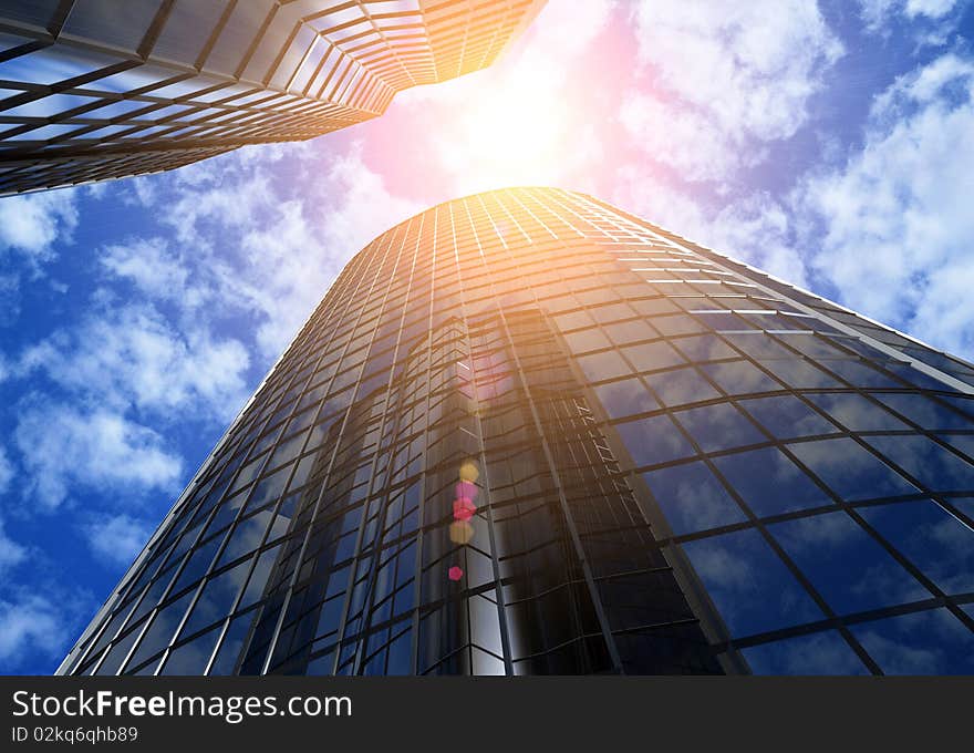 Modern building on a background sky