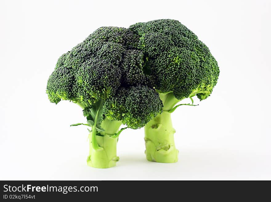 Ripe Broccoli on White background