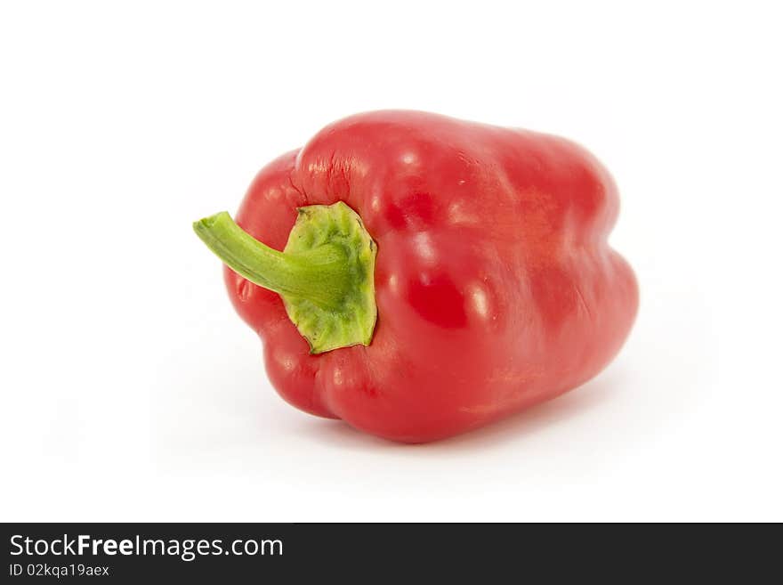 Red bell pepper on white