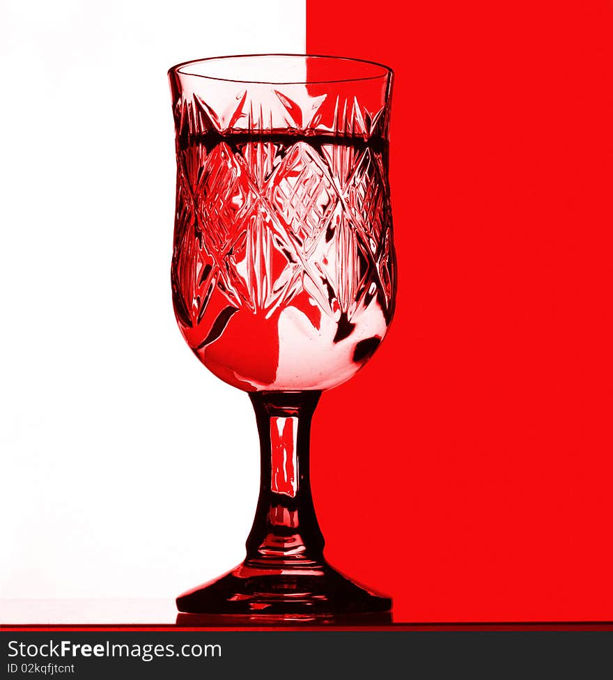 Glass in a color background