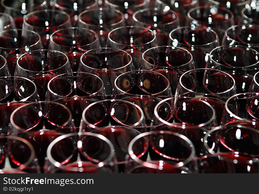 Wine glasses on the table in detail. Wine glasses on the table in detail