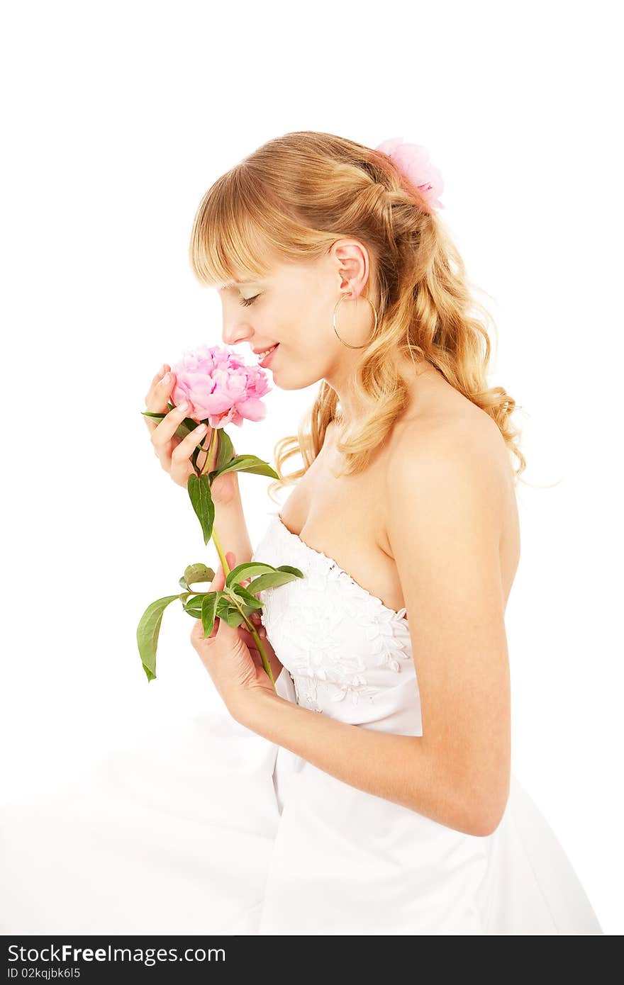 Bride Smelling Peony