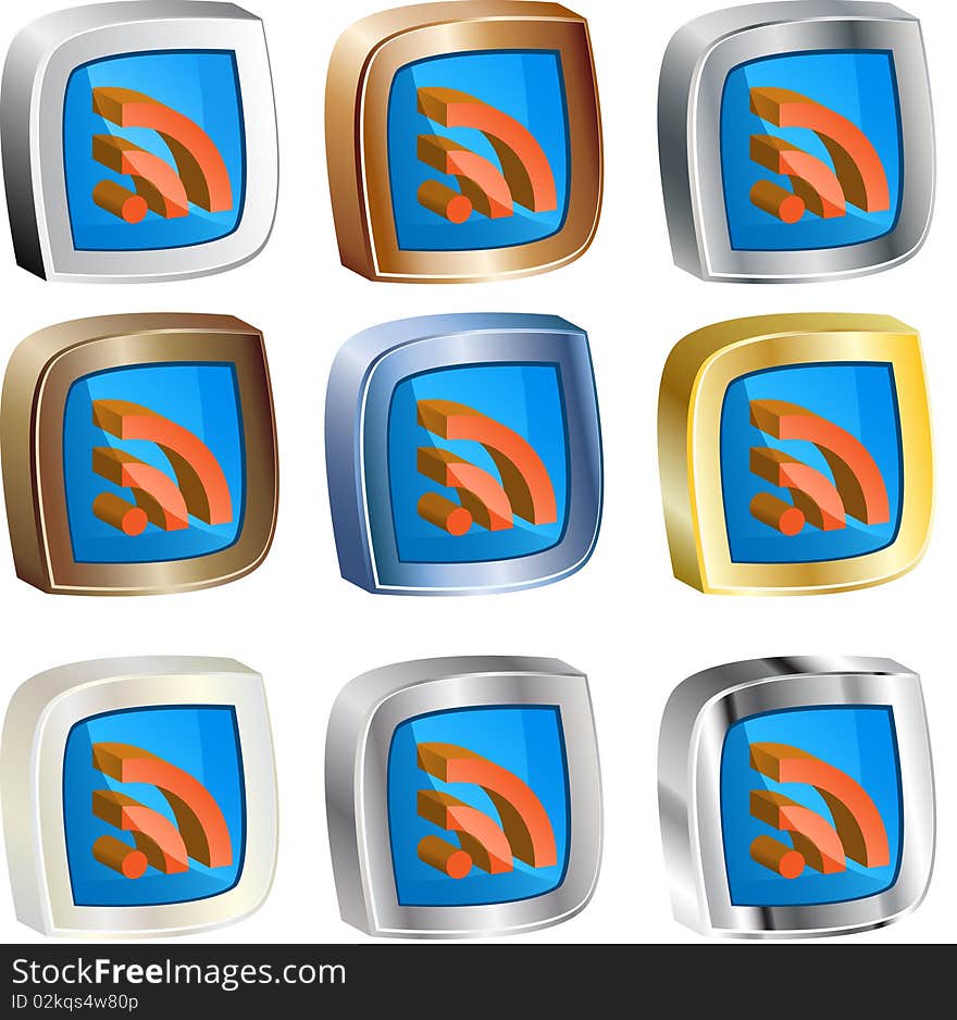 RSS 3d Icon Set