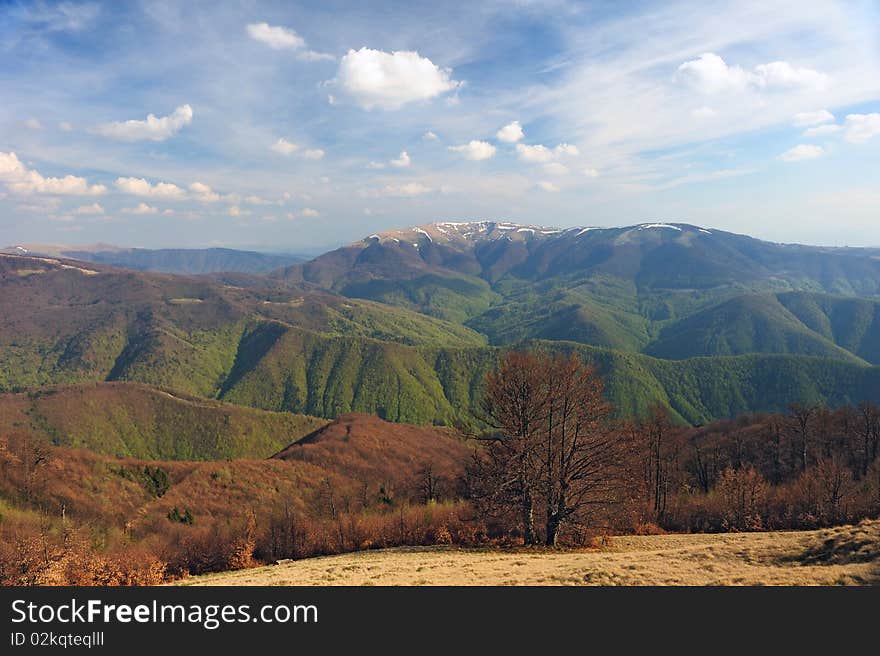 Spring view from mountains