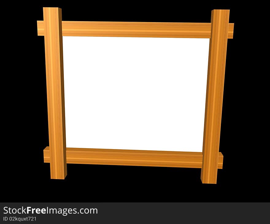 3d illustration of frame with black