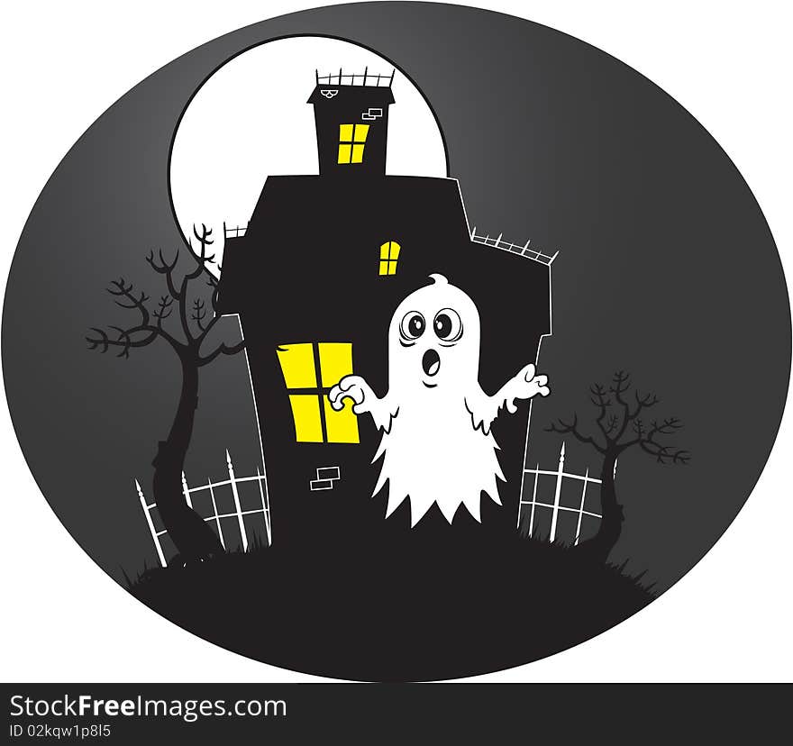 Spooky halloween background, vector illustration