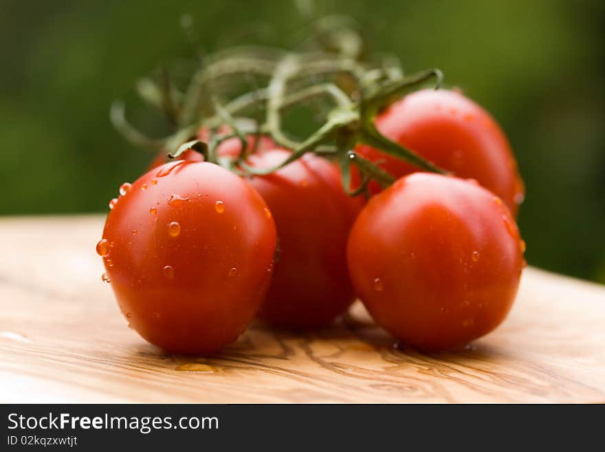 Close Up Shot,tomatoes On The Vine