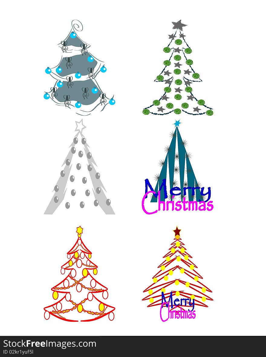 Image representing some examples of Christmas tree. Image representing some examples of Christmas tree.