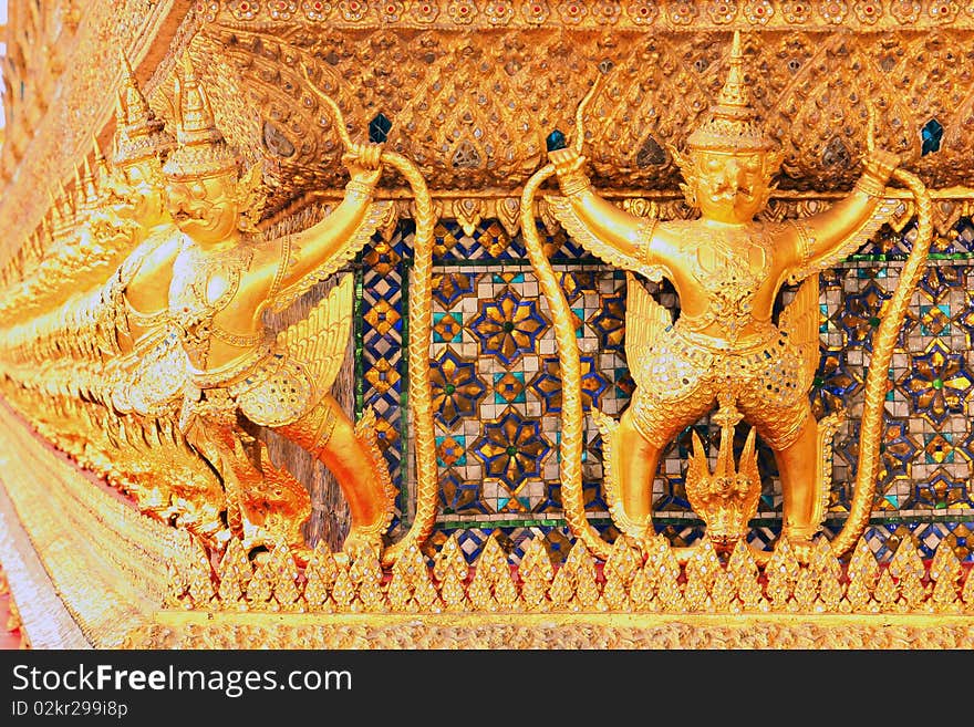 Garuda of Thai style mold art at wat prakeaw .