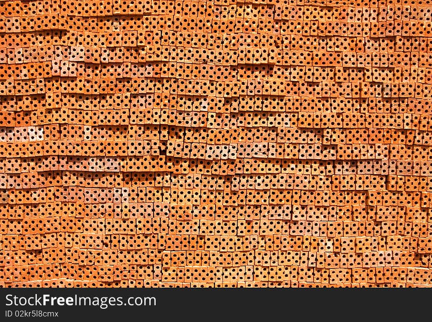 Pattern of brick pile in construction site. Pattern of brick pile in construction site