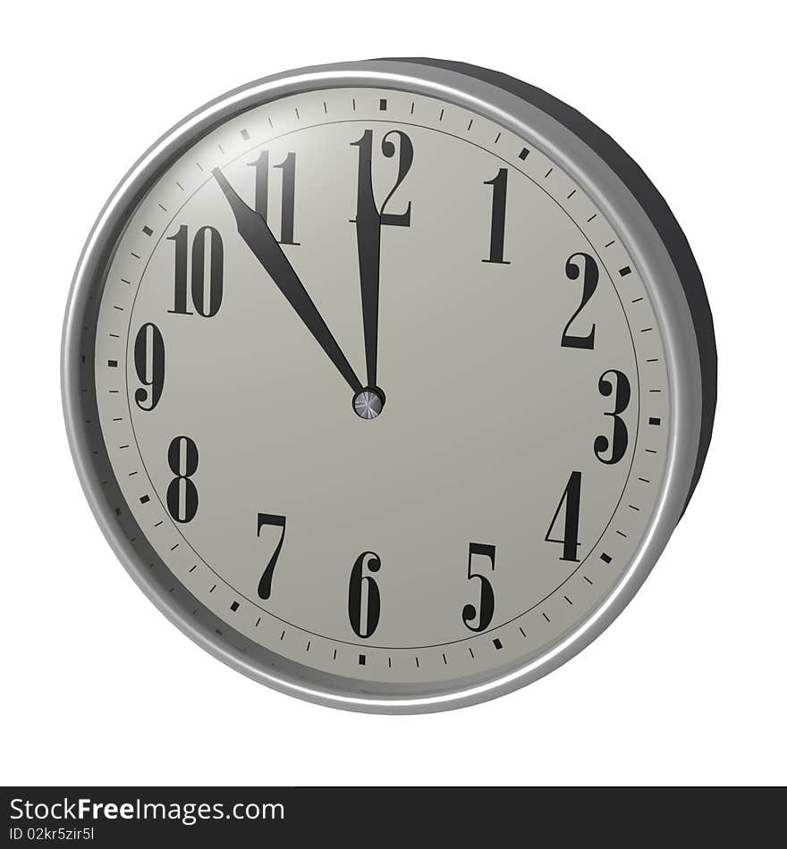 3D illustration of retro clock on white