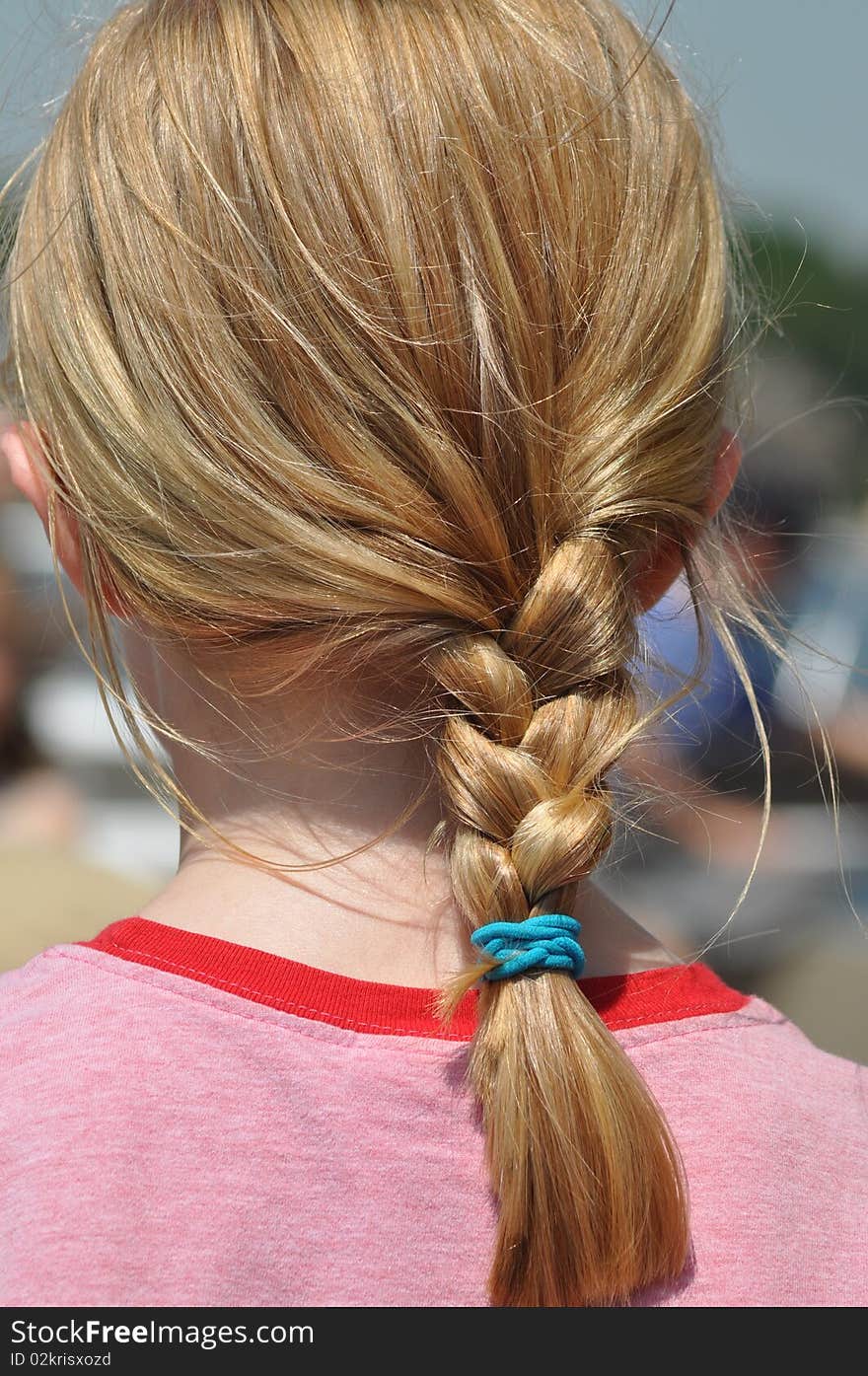 Blonde woman with hair braid. Blonde woman with hair braid