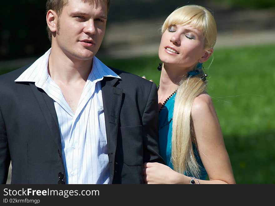 Portrait of a happy young couple