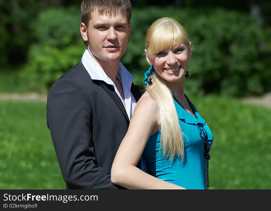 Portrait of a happy young couple