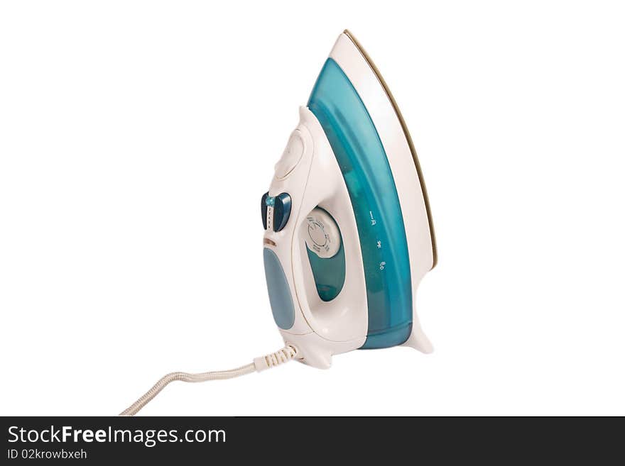 Modern electric iron isolated on the white background